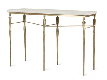 ELIS - Rectangular brass and marble console table by JOSÉ LEITE DE CASTRO - view 2